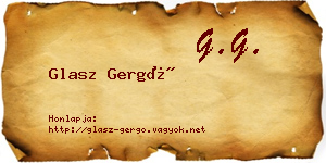 Glasz Gergő névjegykártya